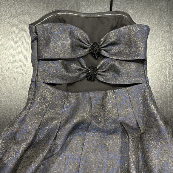 Sachin & Babi Black/Midnight Jacquard Strapless Margaux Formal Gown - 0 - Picture 4 of 12